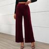 Летние женские длинные брюки в стиле Commuter Style с высокой талией, широкие бархатные брюки Temperament