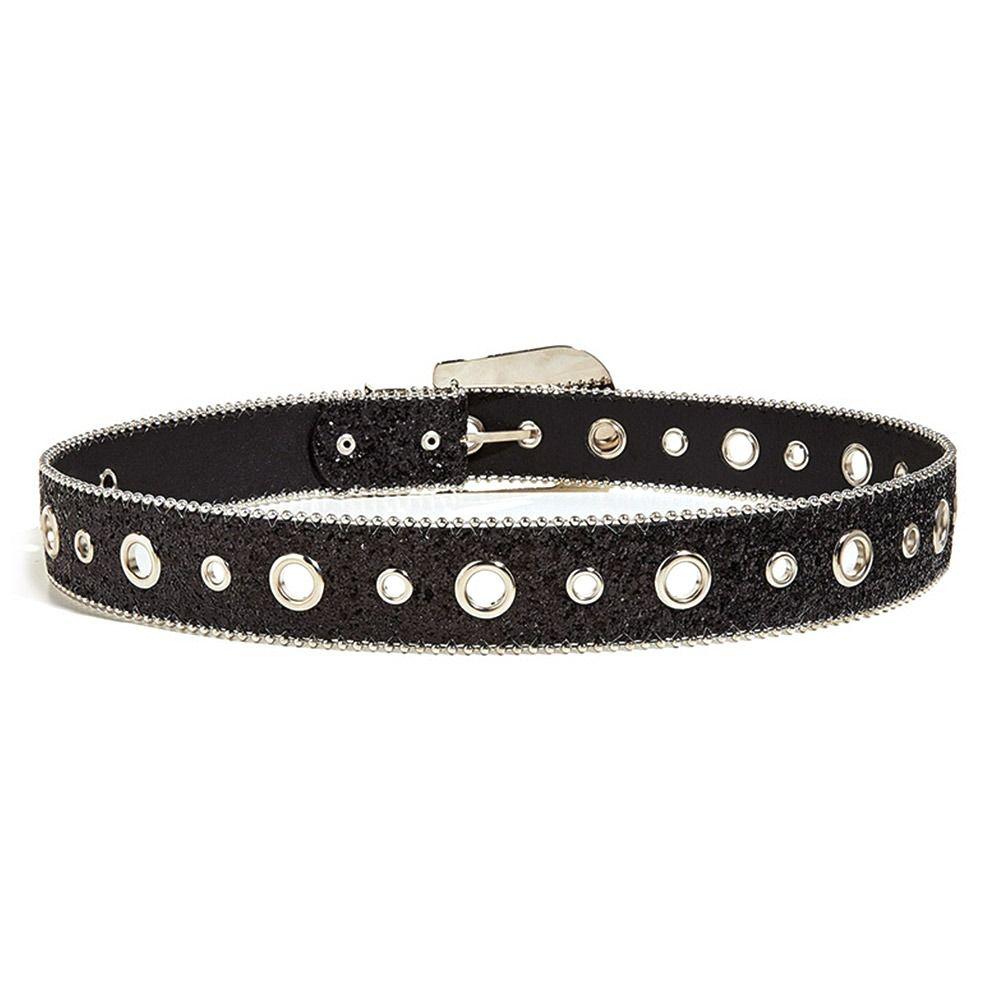 Cowgirl Studded Adjustable PU Leather Waistband Rhinestone Belt Bling Crystal