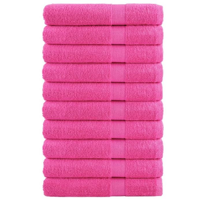 VidaXL Serviettes de Qualité Supérieure 10 pcs, Serviettes de Douche, Draps de Bain, Serviettes d'Invité de Toilette, Rose 137535