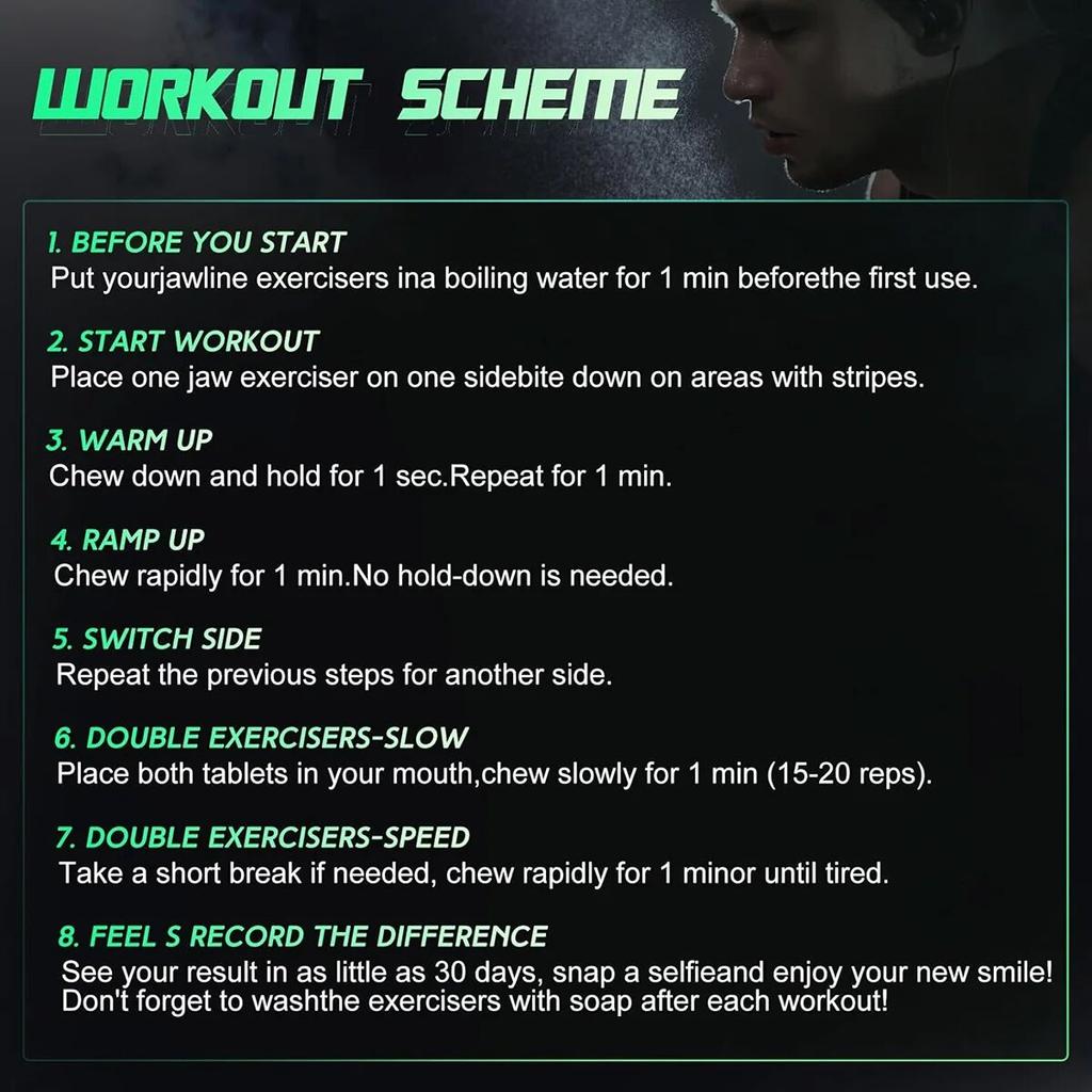 6 Pcs Jaw Exerciser for Men & Women Silicone Tablets Jaw Exerciser Gum Jawline Trainer & Jawline Shaper Jaw Line Exerciser Workout Fitness Equipment