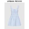 Летнее мини-платье UR 2025 с контрастной полоской и оборками