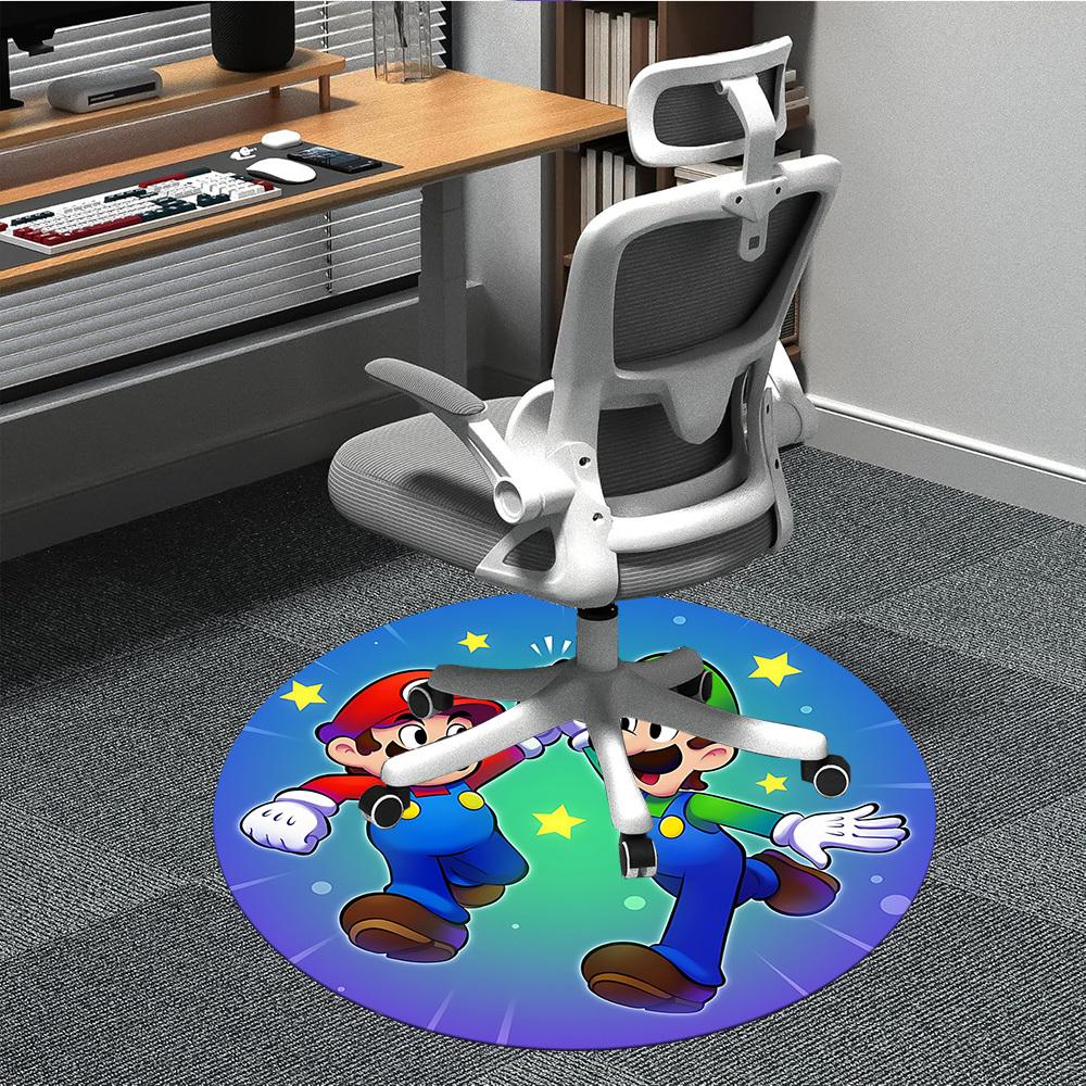 1pc Mario Luigi Office Round Area Rug, Under Office Chairs Bedroom Living Room Home Decor a1022273