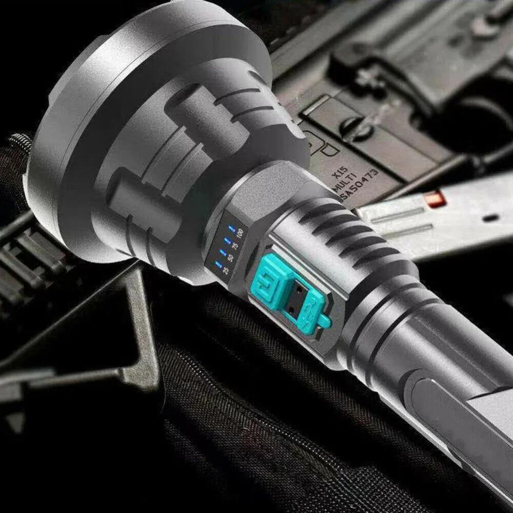 Большой светодиодный фонарик с дальним лучом, мощный свет, USB-зарядка, ABS-фонарик для кемпинга на открытом воздухе и бытового использования