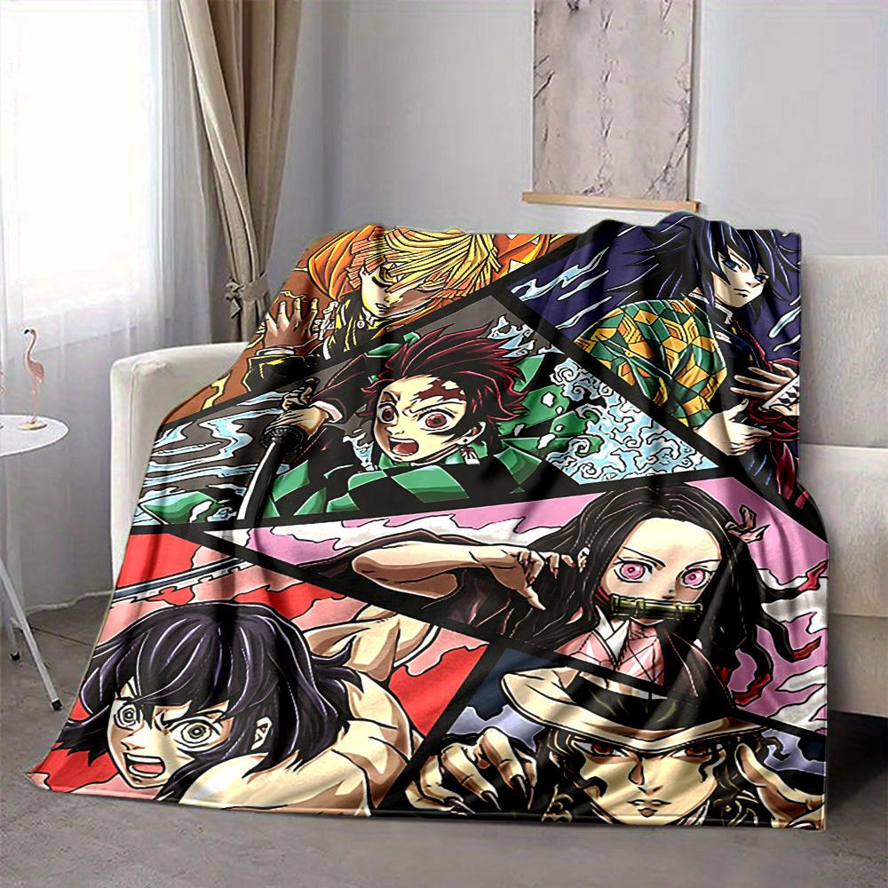 1 шт. Плед Клинок Рассекающий Демонов Универсальный для Дивана, Офиса, Кровати