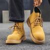 Fashion Men's Casual Outdoors Desert Boots Lace-up Cow Suede Leather Shoes Cowboy Tooling Work Boot Handsome Platform Ankle Botas Hombre