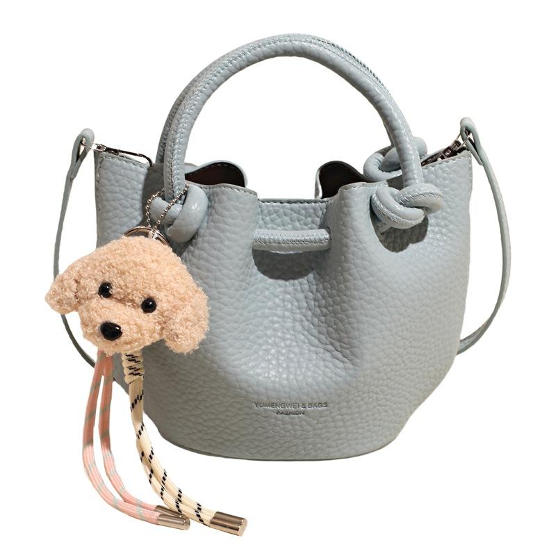 2025 New Simple Lychee Pattern Portable Vegetable Basket Bag Exquisite Versatile Fashion Commuter Messenger Mother Bag Women