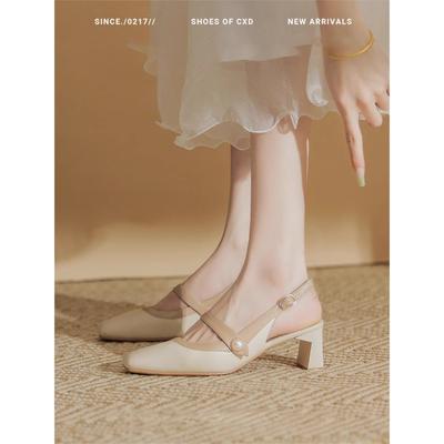 Вечерние туфли на высоком каблуке, туфли на маленьком каблуке, белые, под ципао, одинарные туфли, толстый каблук, сандалии с закрытым носком, женские туфли Мэри Джейн, туфли для подружки невесты, лето