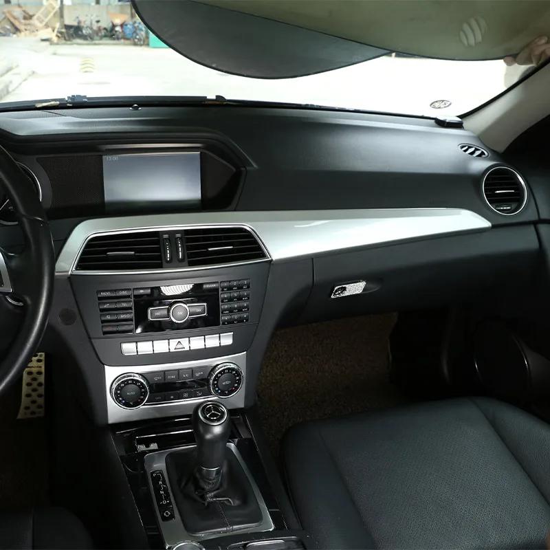 АБС Серебристый Для Mercedes benz C Class W204 C180 C200 2007-2013 Украшение Салона Автомобиля Накладки Наклейки Авто Аксессуары
