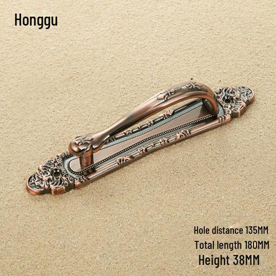 European Antique Copper Double Door Handle - Exposed & Invisible Design