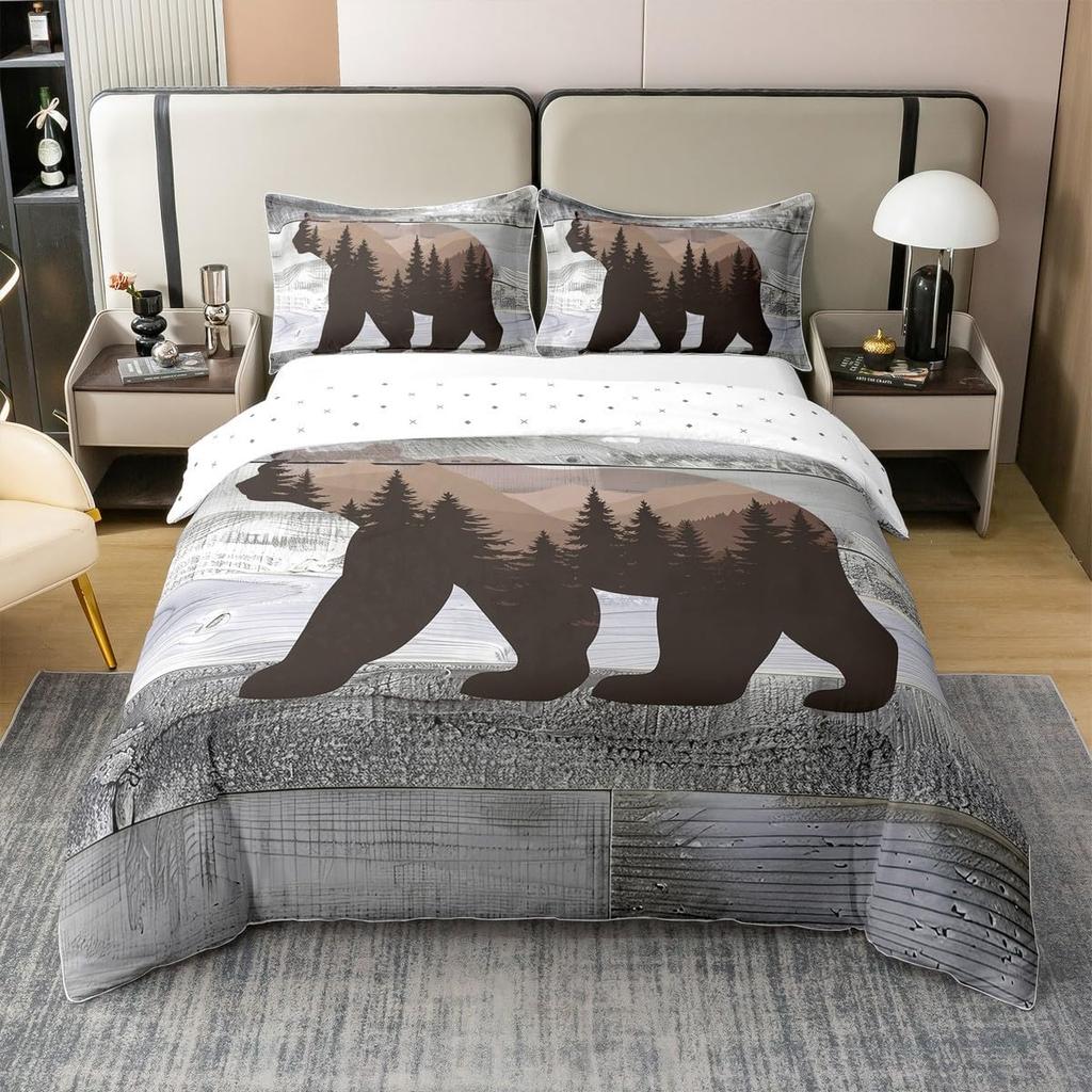 Wildlife Duvet Cover Queen King Size Animal Safari Country Style Quilt Cover Soft Bedding Set For Kids And Teens Bedroom 3 Pcs