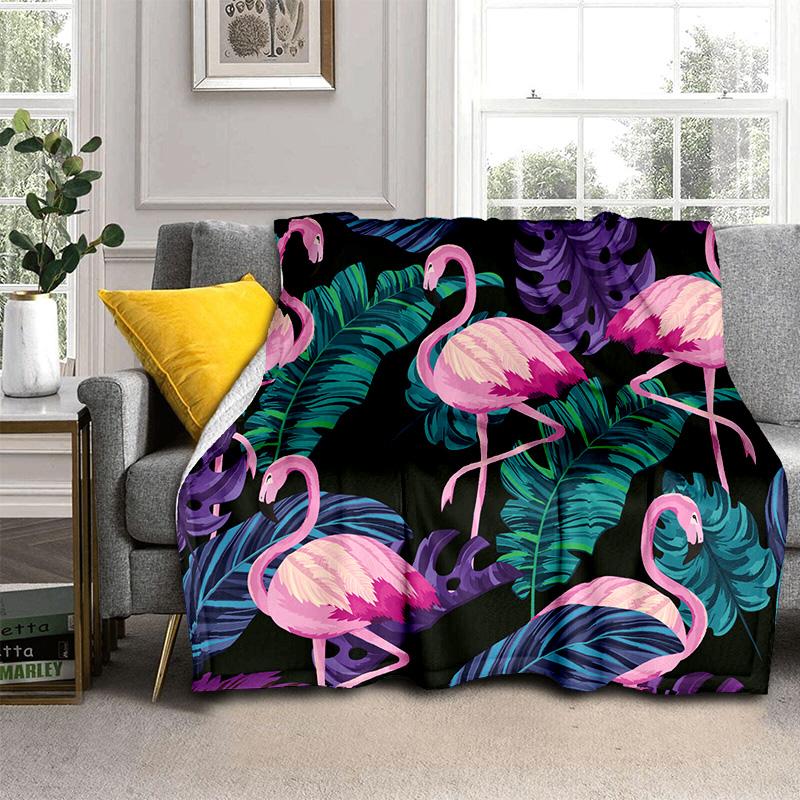 HD розовое одеяло с изображением тропического леса, птицы, фламинго, мягкое одеяло для дома, спальни, кровати, дивана, дорожного чехла для пикника, детское одеяло