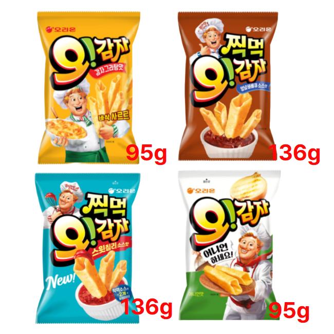 Orion Ой! Вкус картофельного гратена (50 г / 95 г), Луковый вкус (95г), Вкус соуса барбекю для макания (136g), Вкус соуса сладкий чили для обмакивания (136g)  (16 вариантов)