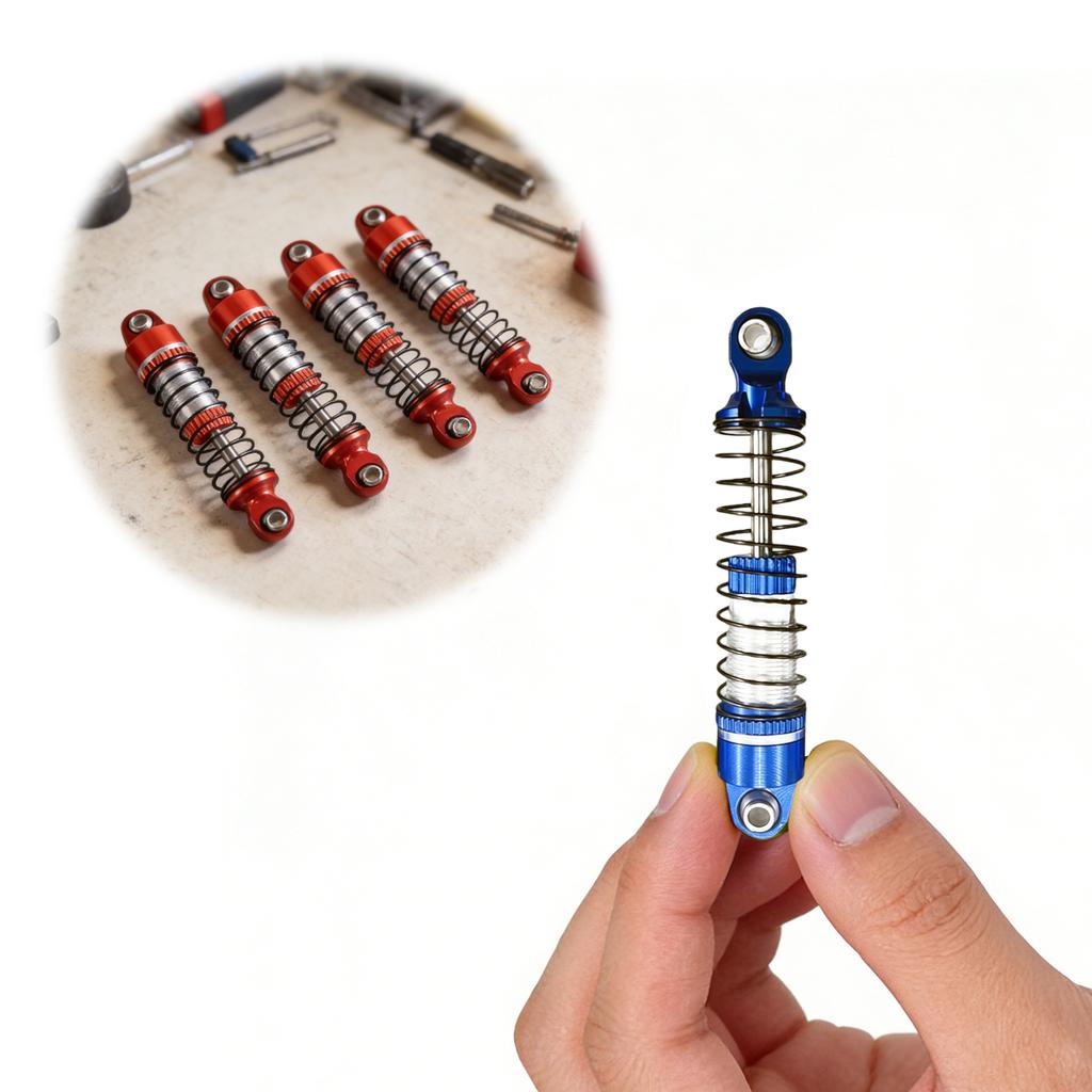 4pcs Oil Damper Upgrade Parts Metal RC Car Front Rear Damper Modification Accessories for 1/18 RC Car Crawler Racing Truck