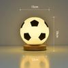 World Cup Football Remote Control LED Solid Wood Glass Small Table Lamp Remote Control Dimming Household Bedside Bedroom