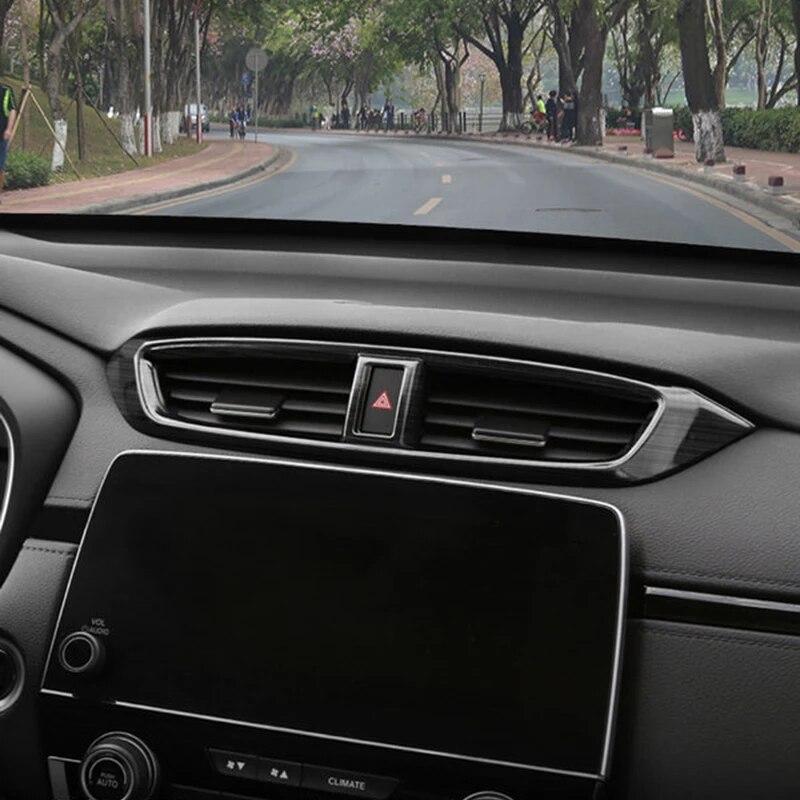 Для Honda crv CR-V 2017-2022 Нержавеющая приборная панель автомобиля, накладка на вентиляционное отверстие, выходная рамка, рамка, гарнир, молдинг, объемный объем