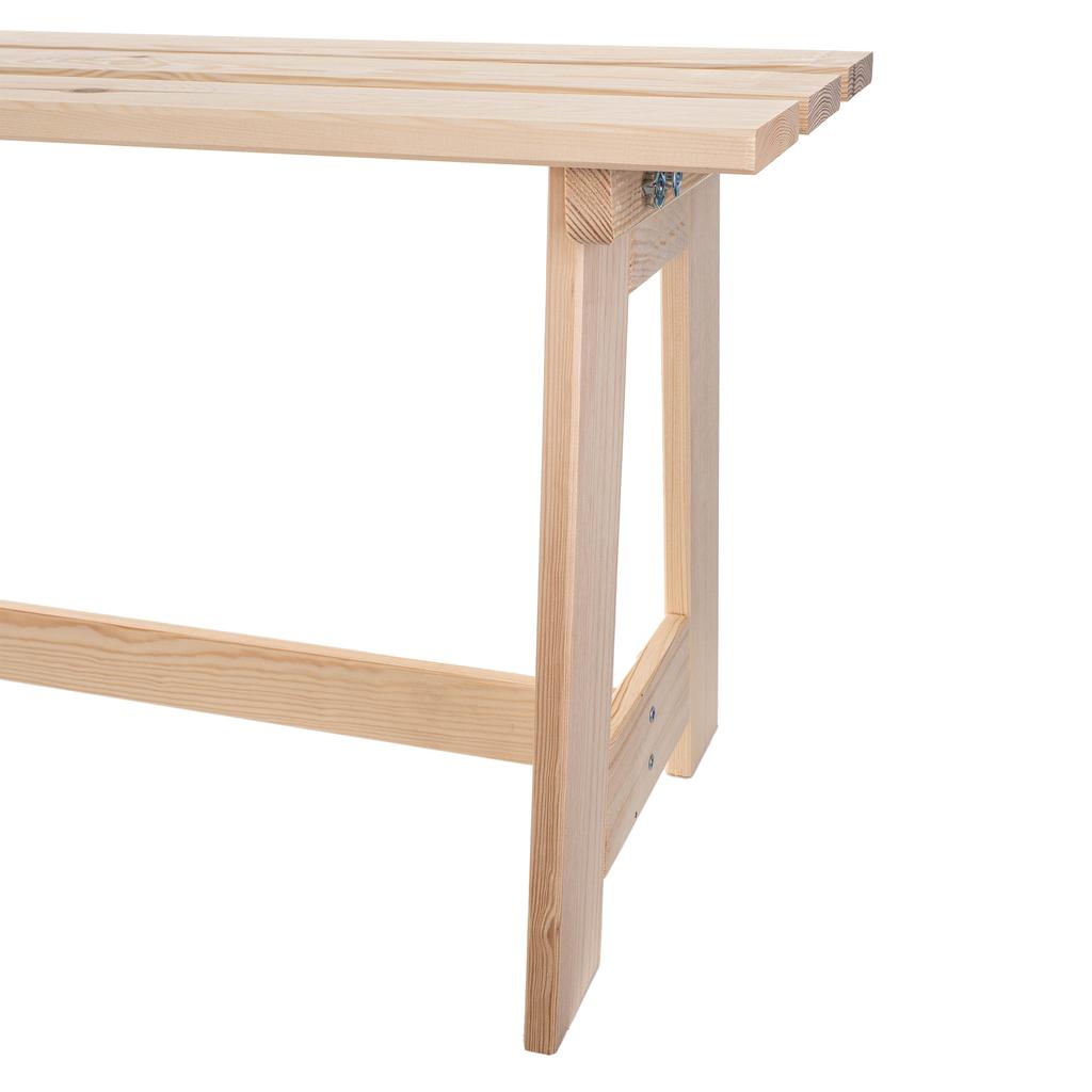 KADAX Садовая деревянная парковая скамейка без спинки 119 см Скамейка для террасы Прочная