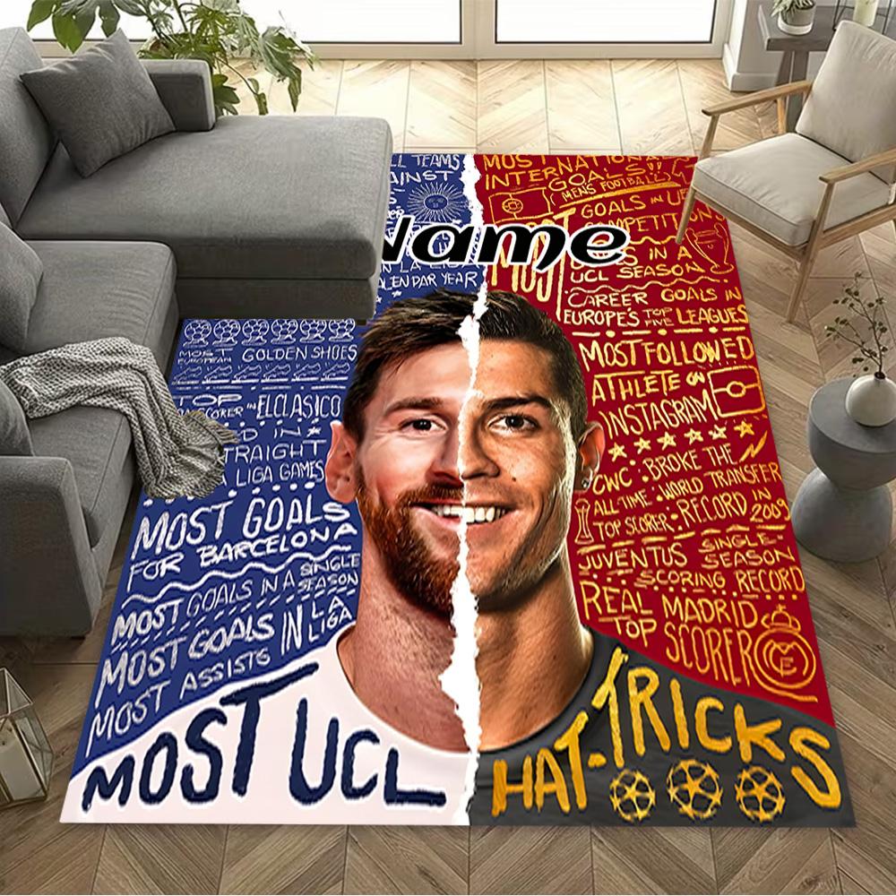 Legend: Cristiano Ronaldo's Legacy Customize Your Name Floor Mat Design for Dining Room Decorate room Entryway Hallway Anti-slip Rug Anime Office Deco
