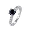 Bague Ringen Женское кольцо с муассанитом и бриллиантом цвета D, 1 карат, свадебное ювелирное изделие из стерлингового серебра 925 пробы, классический дизайн с четырьмя когтями, подарок