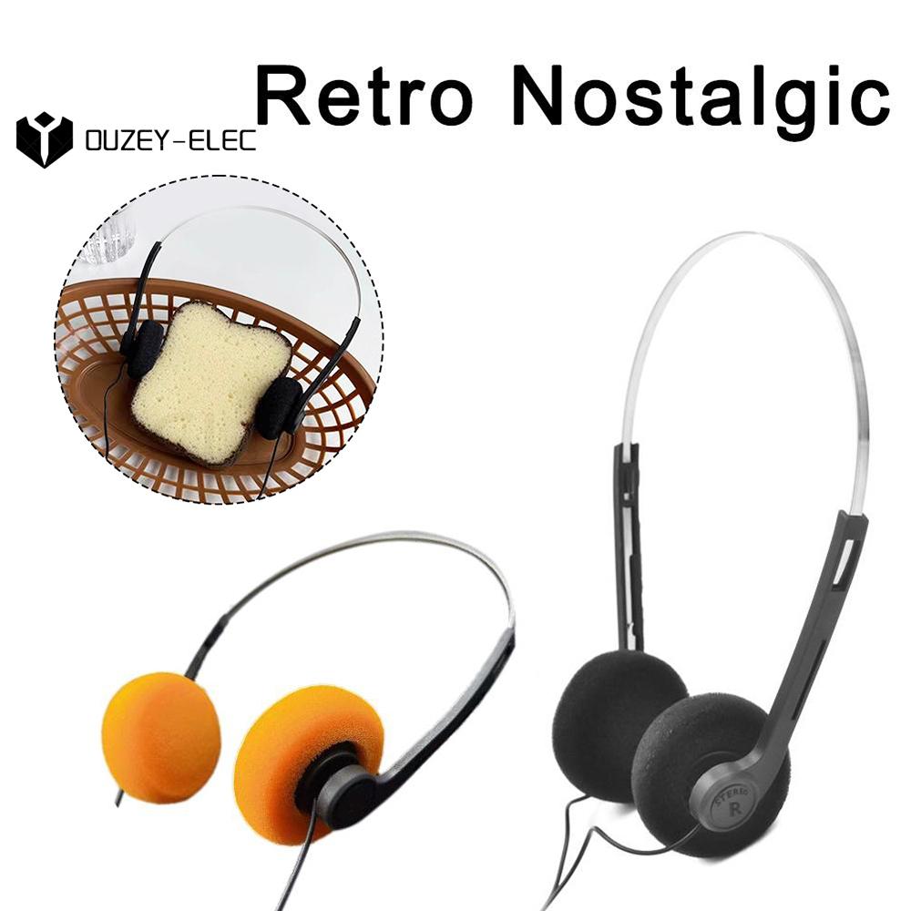 Retro On-Ear Wired Stereo Headphones Adjustable Headband for Music Mp3 Walkman CD Player Computer Sports Fashion Photo Props