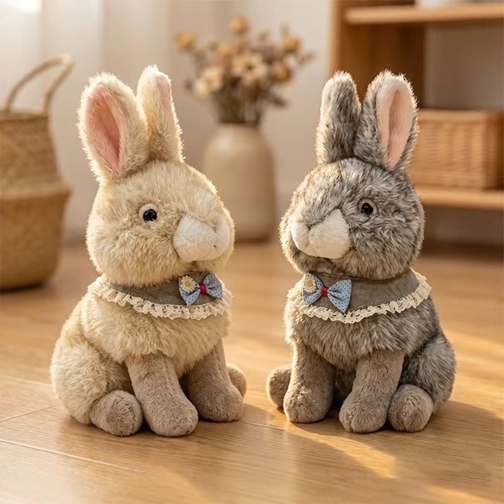 Soft Fluffy Bunny Stuffed Doll Lifelike Stuffed Bunny Doll Cute Rabbit Plush Toy Kid Gift