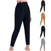 Women's Casual Stretch Casual Elastic Waist Fashion Small Foot Slant Pocket Pants