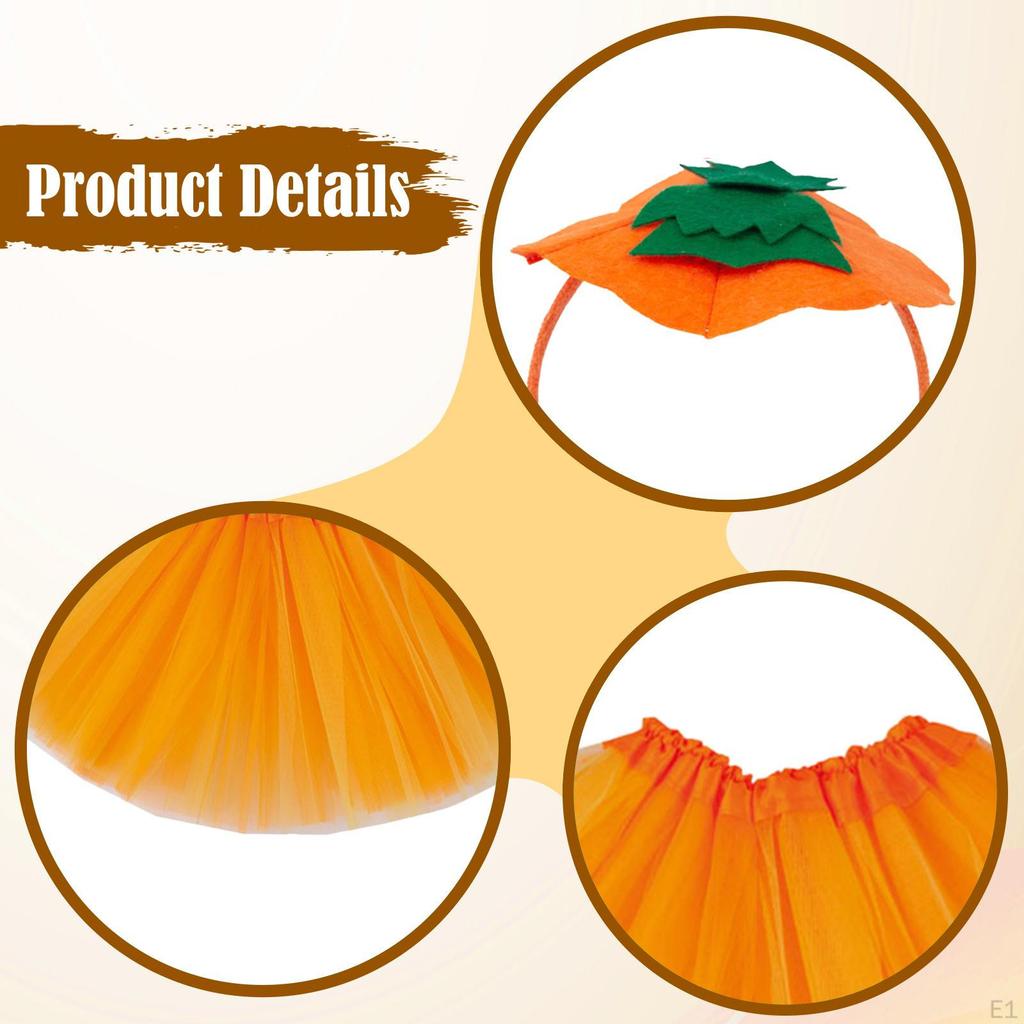 Хэллоуин Ободок с тыквой и юбкой Аксессуар для костюма для ролевых игр