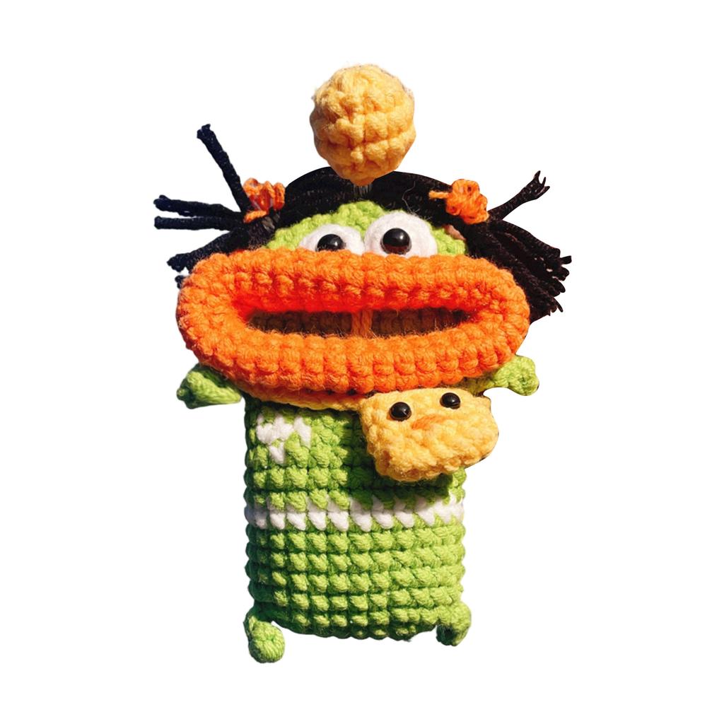 Кошелек-брелок для ключей в виде губ-сосиски, милый мультяшный дизайн, ручная вязка, чехол для ключей от машины.