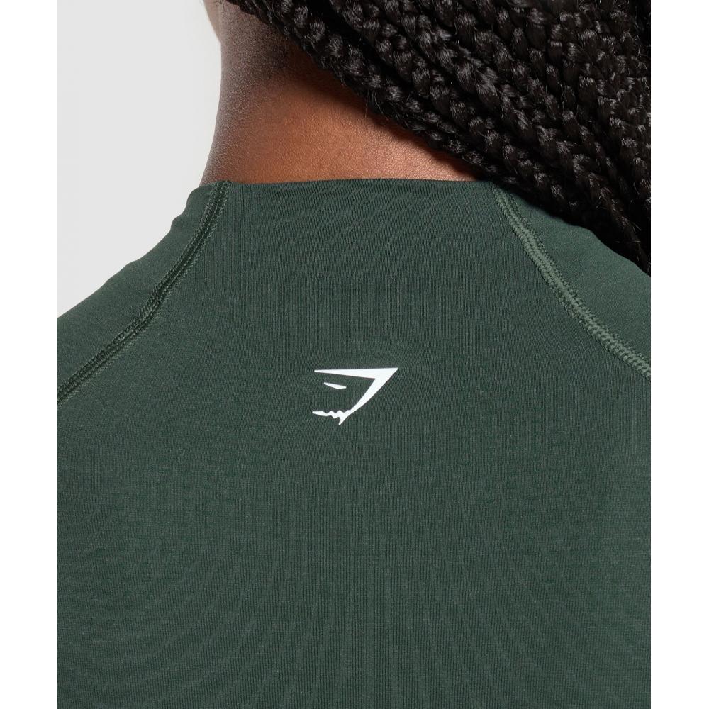 Gymshark Куртка Vital Seamless 2.0 Midi Zip Up Woodland Green Marl B5a9q Ebtf