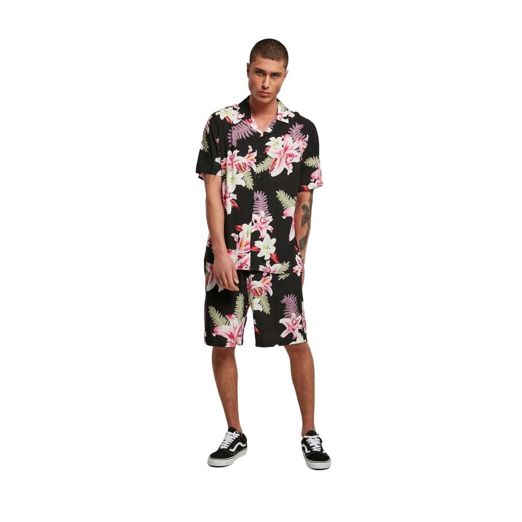Urban Classics Mens All-Over Print Viscose Resort Shirt