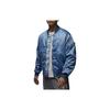 Solid Color Logo Embroidery Design Casual Loose Jacket Men Jacket Blue FN6544-436