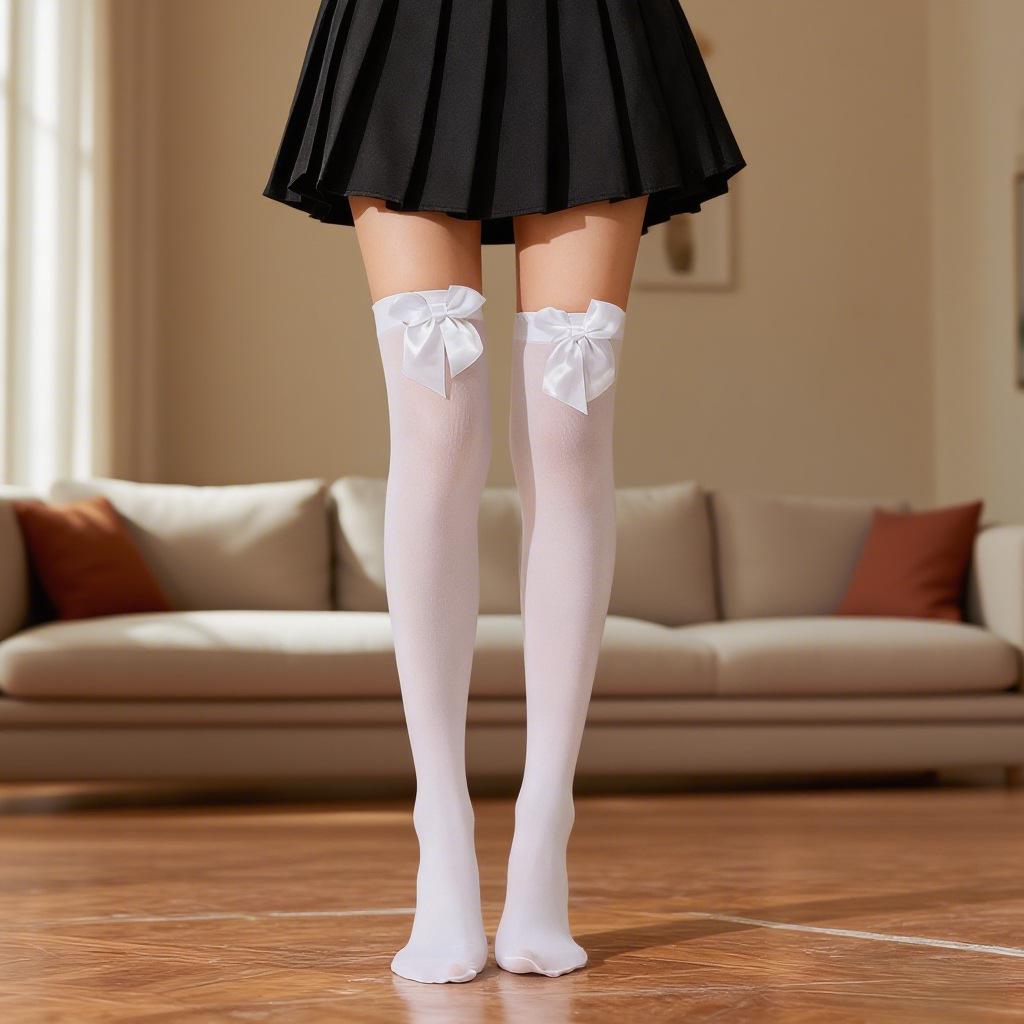 Европейские и американские бархатные носки с бантом до колена на Рождество
