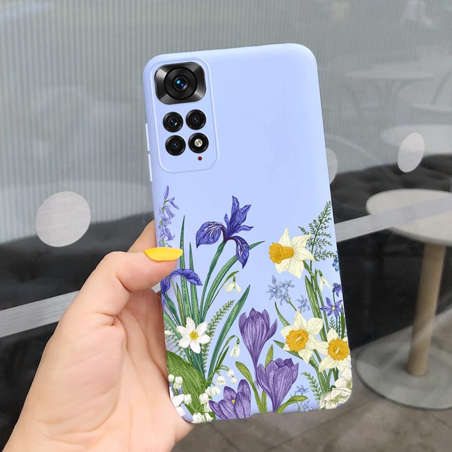 For Xiaomi Redmi Note 11 Case 2022 Slim Silicone Soft Flower Phone Cover For Xiaomi Redmi Note 11S Bumper Note11 Pro Plus Fundas