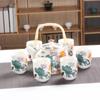 1 Pot 6 Cups Creative CeramicTea Set Handmade TeaPot Cup Chinese Porcelain Gift GungFu Floral Tea Teaware Office Travel Teaware