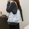 Трендовая холщовая сумка-тоут 2024 для студентов Стильный милый дизайн с кружевом и бабочкой
