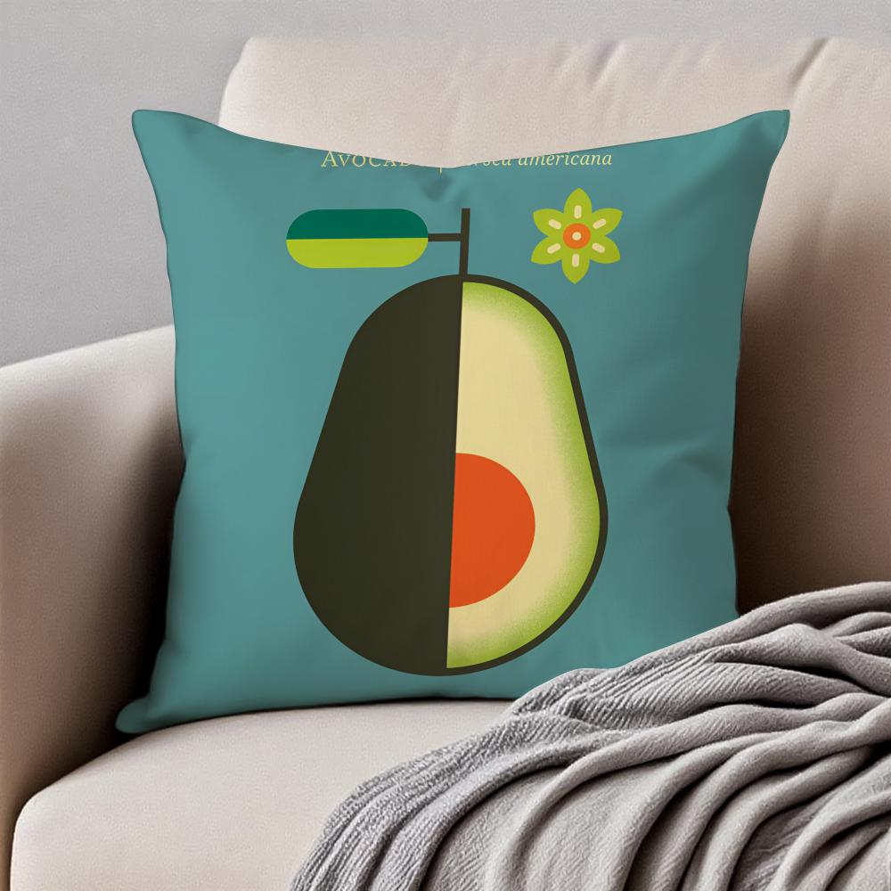 Cute Fresh Art Lovely Simple Vegetable Cushion Cover Pillowcase Antidustmite Invisible Zipper Short Plush Sofa Cushion