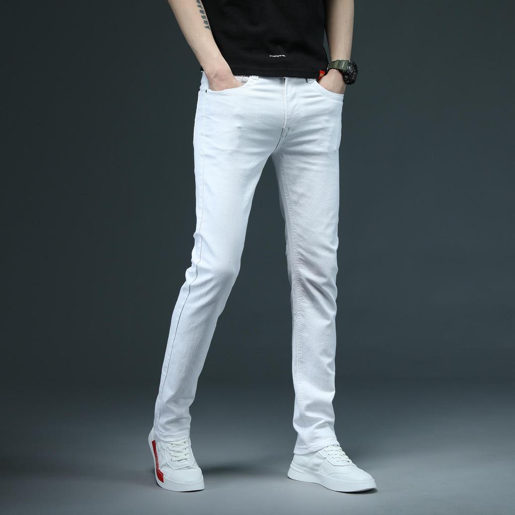 Мужские облегающие эластичные джинсы — повседневные и универсальные для молодых мужчин и студентов
