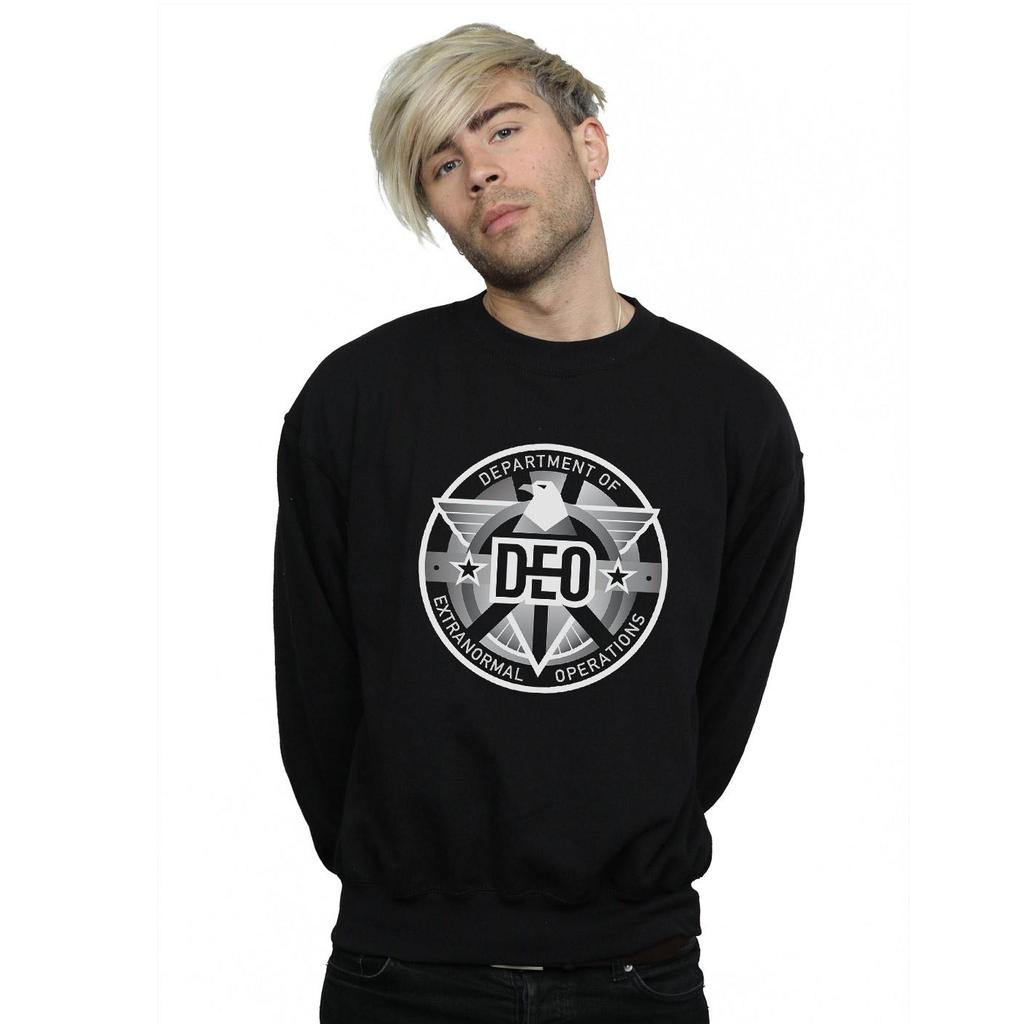 DC Comics Mens Supergirl TV Series Deo Crest Sweatshirt