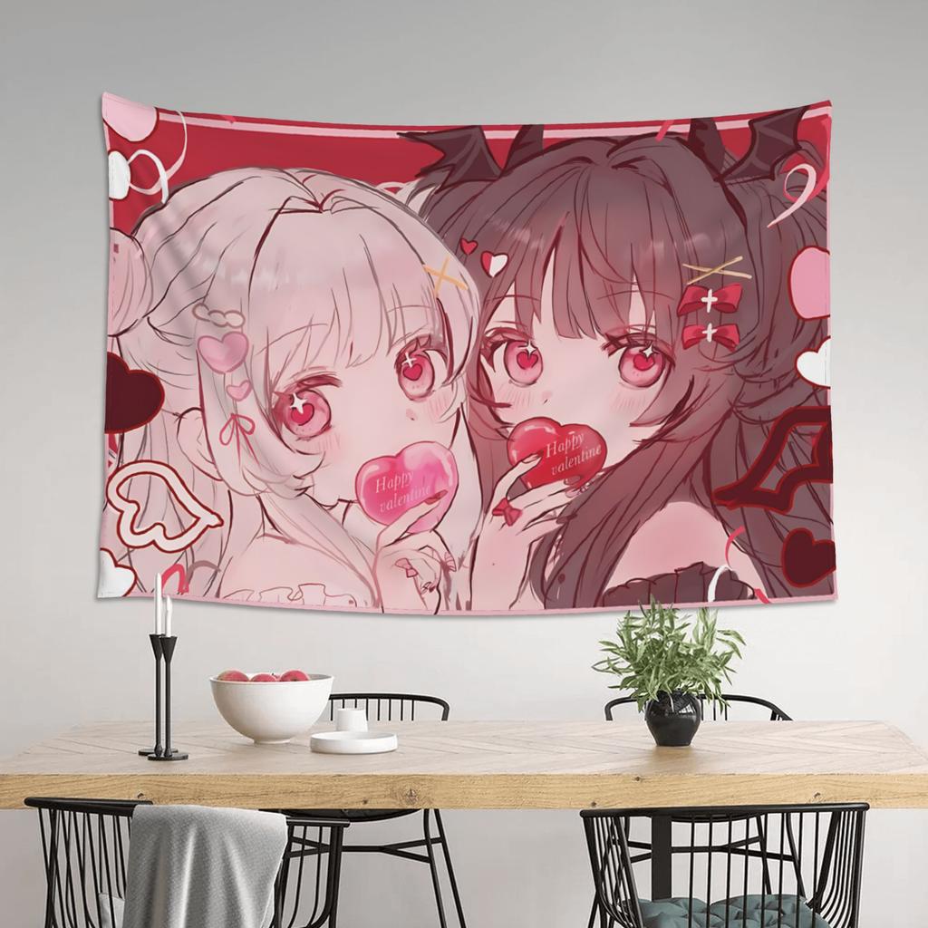 Colorful Anime Girl Tapestry Wall Hanging Blanket Tapestry Home Decor Items Wall Decorations