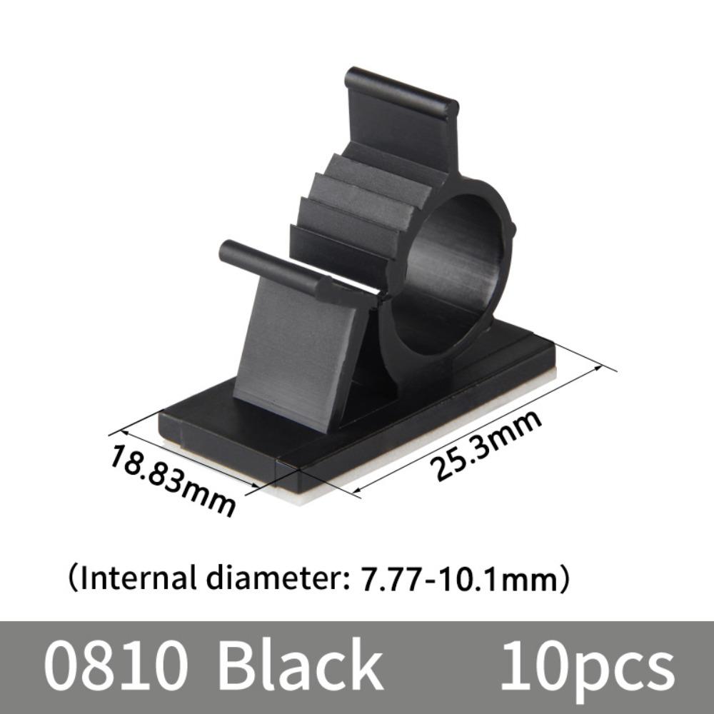 10Pcs Self-Adhesive Cable Organizer Clips Adjustable Cable Tie Mounts Desk Cable Management