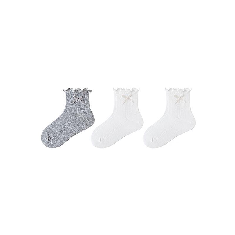 Girls' Breathable Lace-Trim Socks 3-Pair Pack