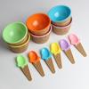 Kids Child Cartoon Cone Ice Cream Bowl Spoon Dessertware