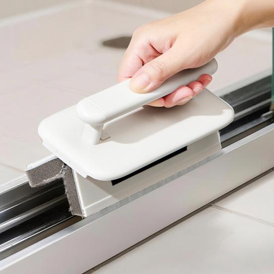 Cleaning Brush with Comfortable Grip Folding Design Removable Rag 3 In 1 Board Gap Brush Corner Scrubbing Brush