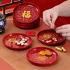 Red Large Capacity New Year Fruit Tray Plastic Exquisite Candy Storage Box Dessert Nuts Tea Table Snacks Tray