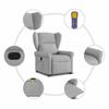 Massage Recliner with Rising Assistance Cloud Grey Fabric