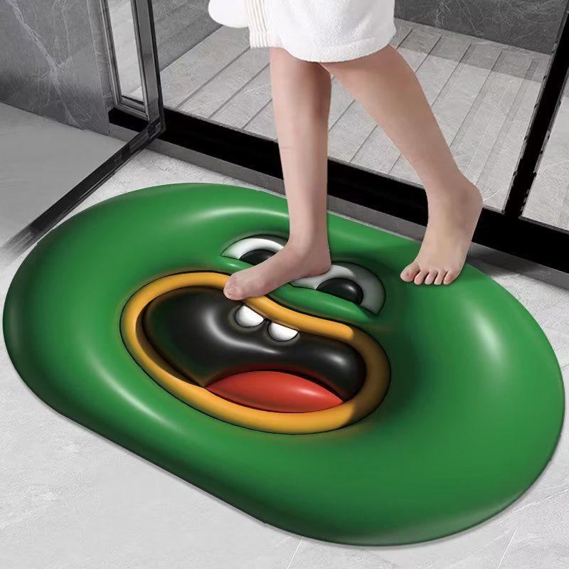 Забавный и милый впитывающий коврик для ванной комнаты, унитаз с диатомовой грязью, нескользящий коврик для ног на дверь унитаза, коврик для ног унитаза
