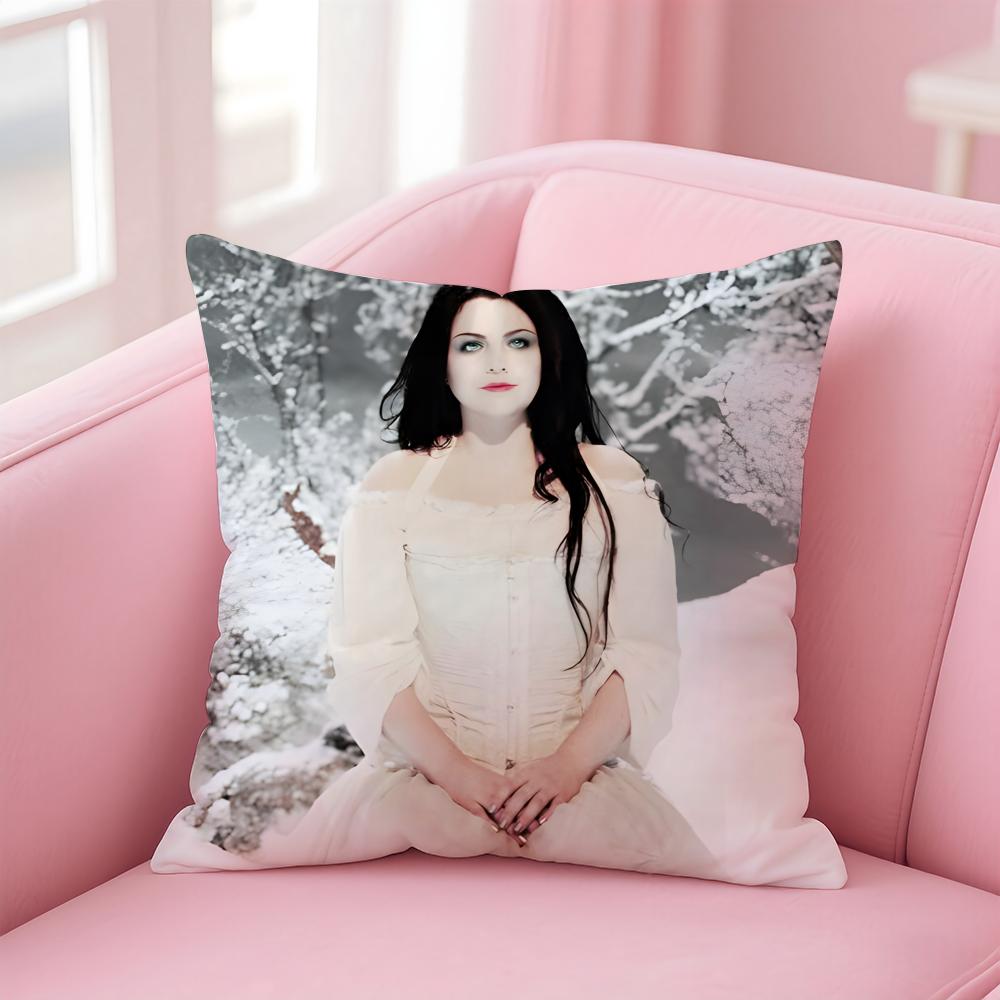 American Sexy Singer Evanescence AAmy Lee Cushion Cover Pillow Case Soft Skin Friendly Fabric  Concealed Zipper