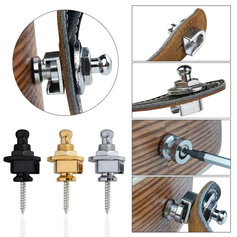 1Pcs Security Locking Guitar Strap Lock Locking End Stud for Acoustic Bass Guitar