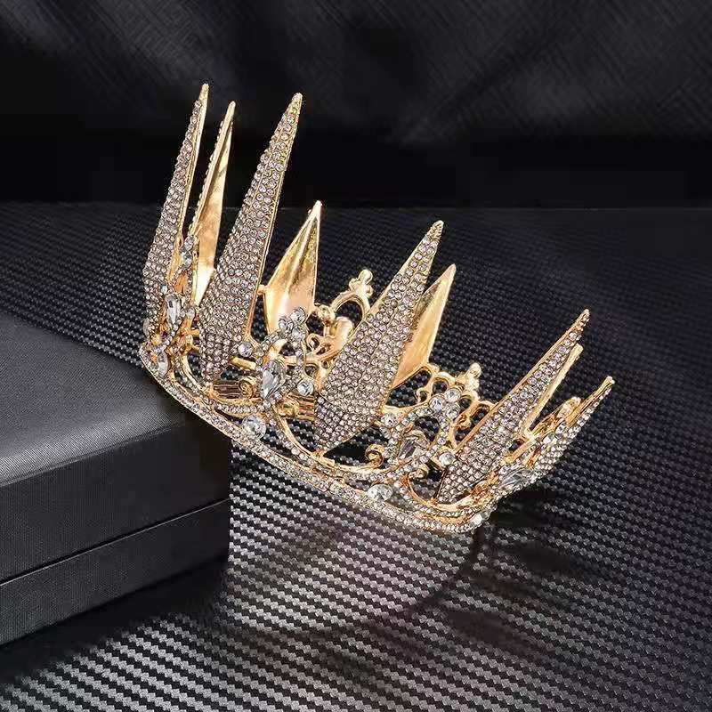 Bridal Crown Internet Celebrity Friends Friends Girlfriends Gift Round Crown 18-Year-Old Adult Gift Headgear Rhinestone Crystal Crown