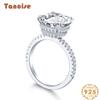 Tancise Women Classic 925 Sterling Silver Zircon Ring Ladies Jewelry Wedding Promise Party Gift