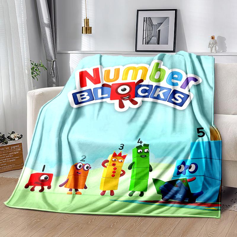 1pc Blanket Numberblocks2 Print Design, Lightweight Blanket for Sofa, Bed- Soft &Warm, Gift for All Seasons like Christmas, Halloween